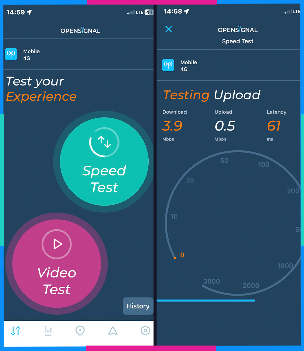 Kiểm tra tốc độ 4G Opensignal 4